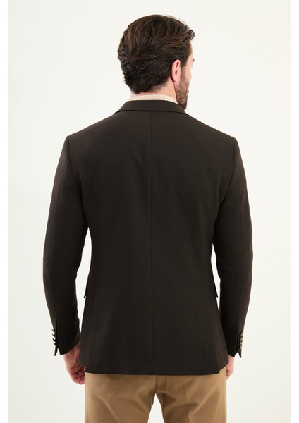 Düz Slim Fit Geniş Yaka Kruvaze Metal Düğmeli Erkek Ceket indirimleri