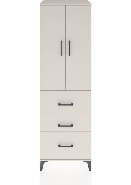 Hyperion Dolap Tek Raflı 3 Çekmeceli Tek Askılı 60X44X195 Aytaşı-Aytaşı
