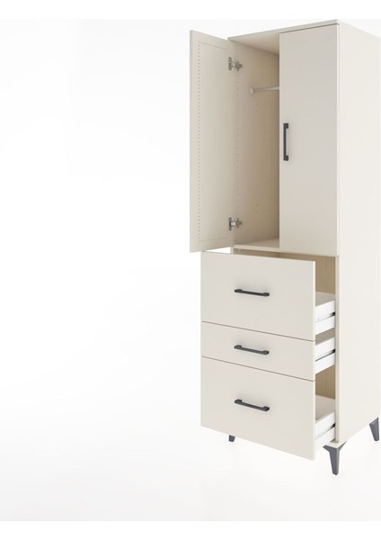 Hyperion Dolap Tek Raflı 3 Çekmeceli Tek Askılı 60X44X195 Aytaşı-Aytaşı fırsatları