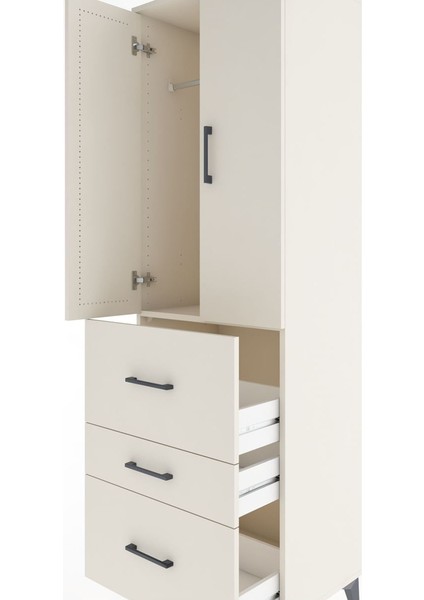 Hyperion Dolap Tek Raflı 3 Çekmeceli Tek Askılı 60X44X195 Aytaşı-Aytaşı indirimleri