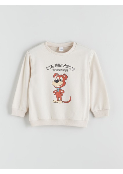 Yeni Sezon Bisiklet Yaka Baskılı Erkek Çocuk Sweatshirt 2'li fiyatları