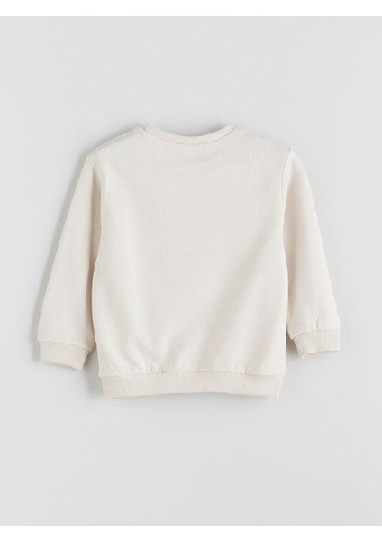 Yeni Sezon Bisiklet Yaka Baskılı Erkek Çocuk Sweatshirt 2'li modelleri