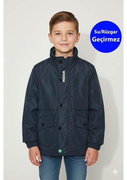 Erkek Çocuk Su/rüzgar Geçirmez Nakışlı Premium Yağmurluk - 2109