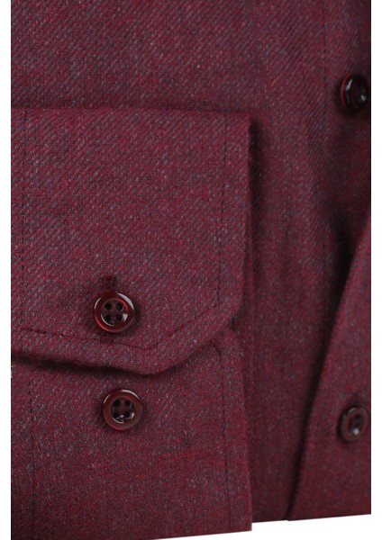 Erkek Kışlık Vişne Rengi Gömlek – Cepli Oversize Geniş Kesim Flanel Model modelleri