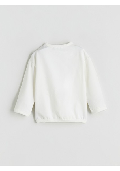 Yeni Sezon Bisiklet Yaka Baskılı Erkek Bebek Sweatshirt modelleri