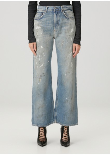 Regular Fit Mavi Baskılı Jean Pantolon fiyatları