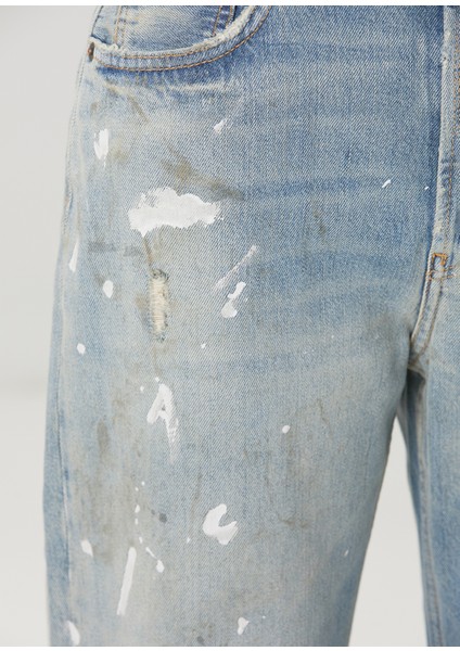 Regular Fit Mavi Baskılı Jean Pantolon indirimleri