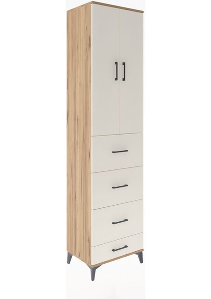 Hyperion Dolap 3 Raflı 4 Çekmeceli 2 Kapaklı 60X44X243 Çam-Aytaşı fiyatları