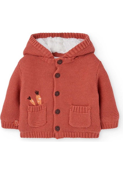 Kız Bebek Havuç Nakışlı Ceket