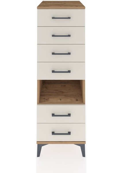 Kronos Dolap Tek Raflı 6 Çekmeceli 44X59X134 Çam-Aytaşı