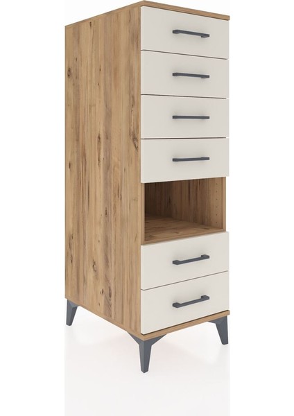 Kronos Dolap Tek Raflı 6 Çekmeceli 44X59X134 Çam-Aytaşı fiyatları