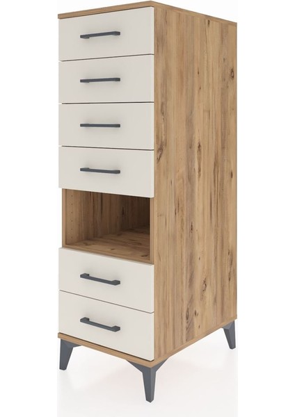Kronos Dolap Tek Raflı 6 Çekmeceli 44X59X134 Çam-Aytaşı modelleri