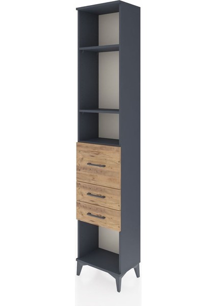 Arges Dolap 3 Raflı 3 Çekmeceli 44X30X221 Antrasit-Çam modelleri