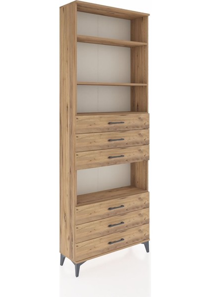 Arges Dolap 4 Raflı 6 Çekmeceli 88X30X243 Çam-Çam fiyatları