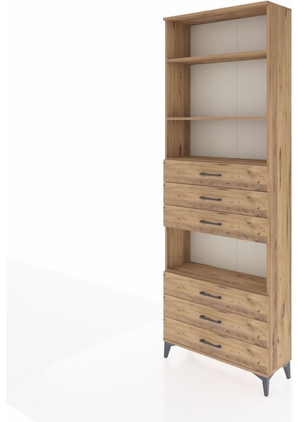 Arges Dolap 4 Raflı 6 Çekmeceli 88X30X243 Çam-Çam modelleri