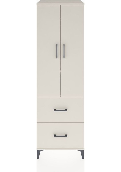 Hyperion Dolap 2 Raflı 2 Çekmeceli Tek Askılı 60X44X195 Aytaşı-Aytaşı