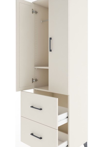 Hyperion Dolap 2 Raflı 2 Çekmeceli Tek Askılı 60X44X195 Aytaşı-Aytaşı indirimleri