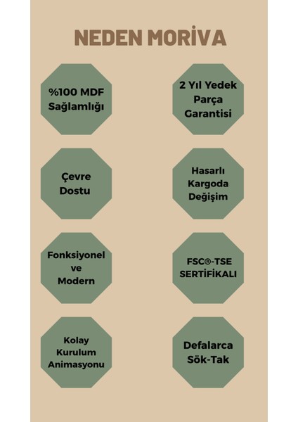 %100 Mdf Moriva 4 Çekmeceli Şifonyer – 90X80X47 cm Kurulum Animasyonu-Teleskopik Ray- 40 cm Çekmece Derinlik