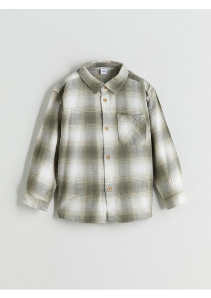 Yeni Sezon Uzun Kollu Ekose Erkek Çocuk Gömlek