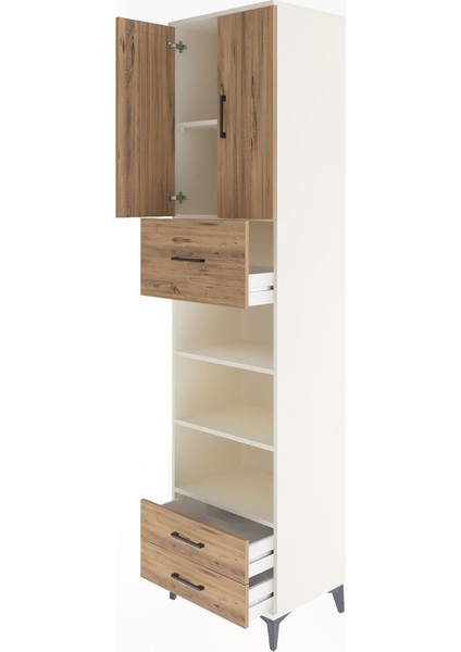 Hyperion Dolap 5 Raflı 3 Çekmeceli 2 Kapaklı 60X44X243 Aytaşı-Çam fırsatları