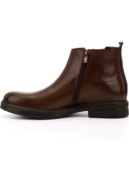 Erkek Kahverengi Hakiki Deri Fermuarlı Chelsea Bot modelleri
