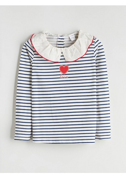 Lcw Kids Lacivert Bebe Yaka Uzun Kollu Kız Çocuk Tişört 2'li fiyatları