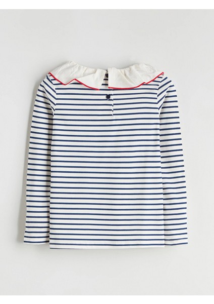 Lcw Kids Lacivert Bebe Yaka Uzun Kollu Kız Çocuk Tişört 2'li fırsatları