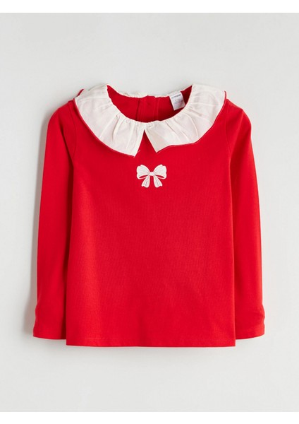 Lcw Kids Lacivert Bebe Yaka Uzun Kollu Kız Çocuk Tişört 2'li indirimleri