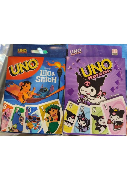 Uno Oyun Kartı ( 2 Adet ) ( Stitch-Kuromi Figürlü)