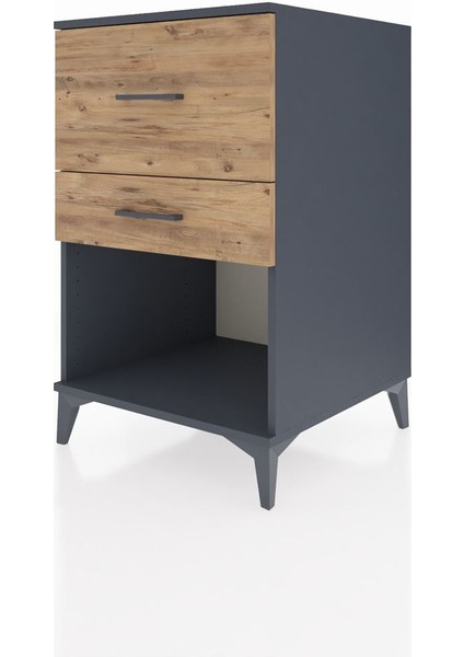 Kronos Komodin 2 Çekmeceli 60X59X96 Antrasit-Çam modelleri