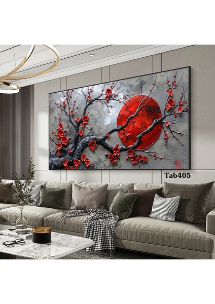 Kırmızının Muhteşem Birleşimi Kanvas (Led) Işıklı Tablo