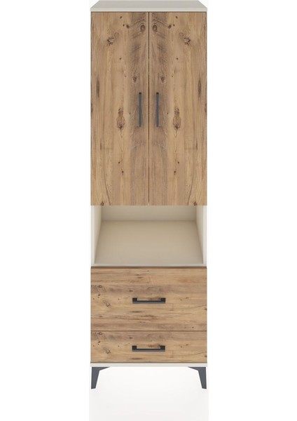 Hyperion Dolap 4 Raflı 2 Çekmeceli 2 Kapaklı 60X44X195 Aytaşı-Çam
