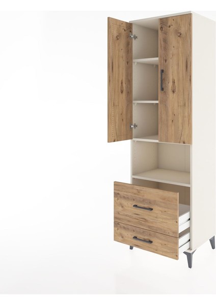 Hyperion Dolap 4 Raflı 2 Çekmeceli 2 Kapaklı 60X44X195 Aytaşı-Çam fırsatları