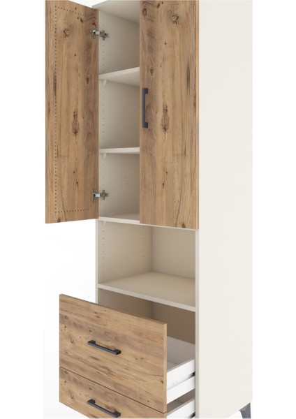 Hyperion Dolap 4 Raflı 2 Çekmeceli 2 Kapaklı 60X44X195 Aytaşı-Çam indirimleri