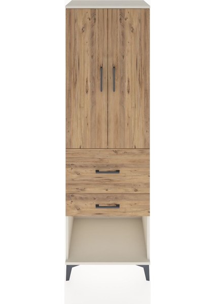 Hyperion Dolap 3 Raflı 2 Çekmeceli 2 Kapaklı 60X44X195 Aytaşı-Çam