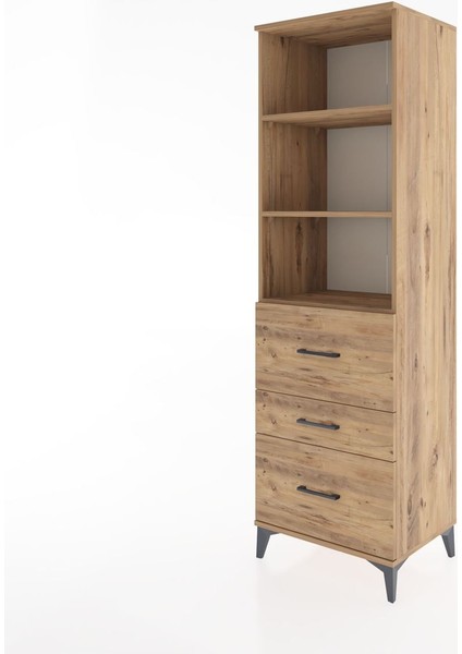 Hyperion Dolap 3 Raflı 3 Çekmeceli 60X44X195 Çam-Çam modelleri