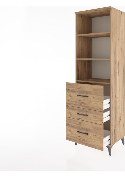 Hyperion Dolap 3 Raflı 3 Çekmeceli 60X44X195 Çam-Çam fırsatları