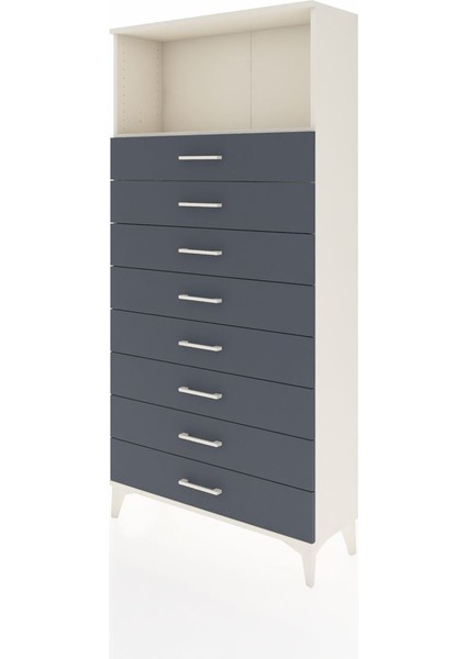 Arges Dolap Tek Raflı 8 Çekmeceli 88X30X182 Aytaşı-Antrasit modelleri