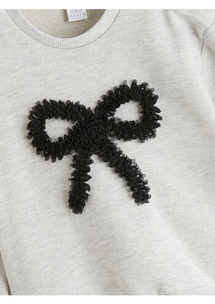 Yeni Sezon Fiyonk Baskılı Kız Çocuk Sweatshirt ve Tayt 2'li modelleri