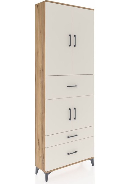 Arges Dolap 4 Raflı 3 Çekmeceli 4 Kapaklı 88X30X243 Çam-Aytaşı fiyatları