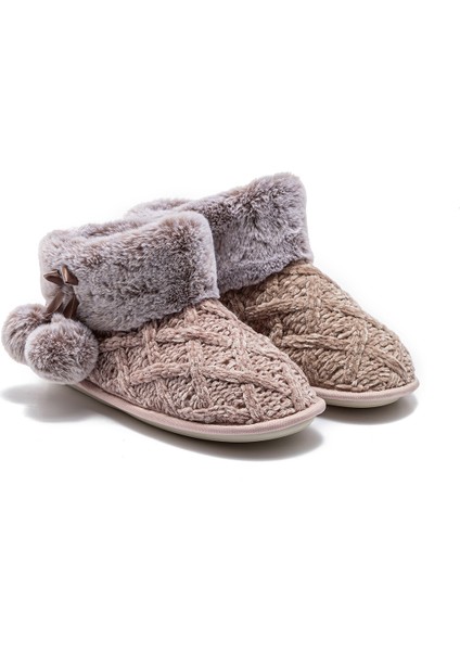 Edi Peluş Kadın Ev Botu Gri 37/41 GG0104 fiyatları