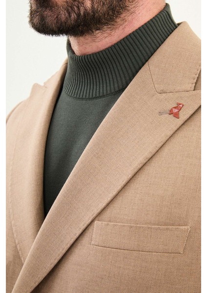 Düz Slim Fit Geniş Yaka Kruvaze Metal Düğmeli Erkek Ceket fiyatları