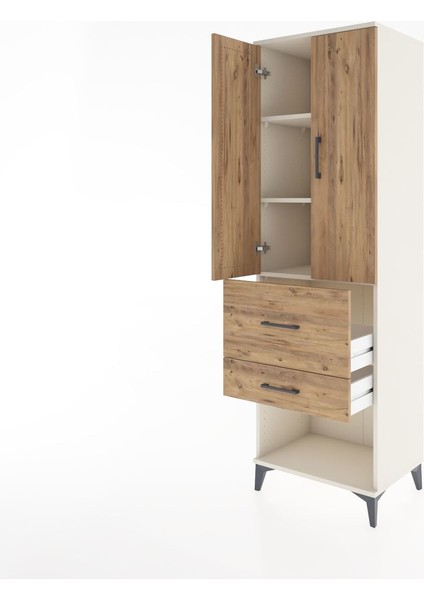 Hyperion Dolap 3 Raflı 2 Çekmeceli 2 Kapaklı 60X44X195 Aytaşı-Çam fırsatları