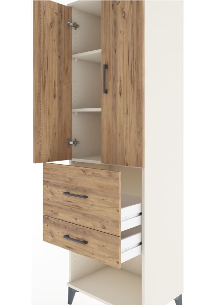 Hyperion Dolap 3 Raflı 2 Çekmeceli 2 Kapaklı 60X44X195 Aytaşı-Çam indirimleri