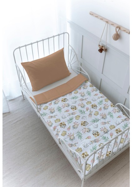 Organik Baskılı Bebek (100X150 Cm) Yorgan Seti - Iconic Serisi - Antika Soytarı Oyuncak Ayı