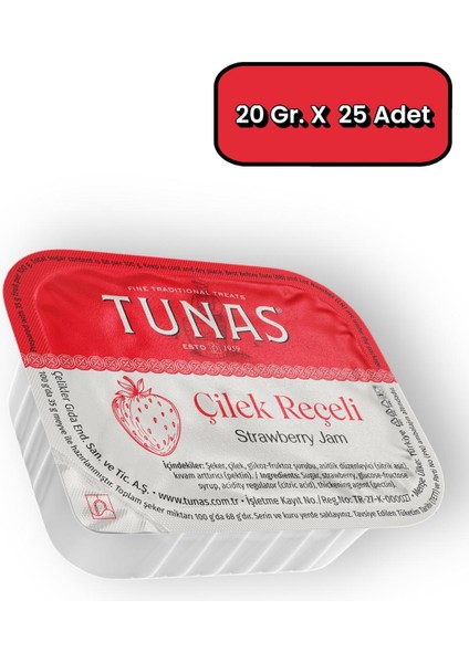 Piknik 25 Adet Çilek Reçeli 20 gr