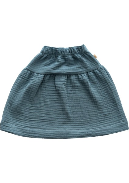 Müslin Etek - Petrol