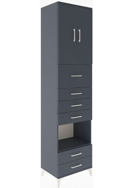 Hyperion Dolap 3 Raflı 6 Çekmeceli 2 Kapaklı 60X44X243 Antrasit-Antrasit fiyatları