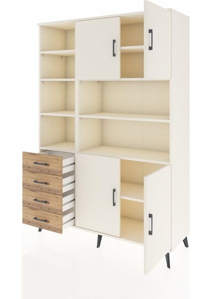 Hyperion Dolap 9 Raflı 4 Çekmeceli 4 Kapaklı 132X44X195 Aytaşı-Aytaşı/çam modelleri