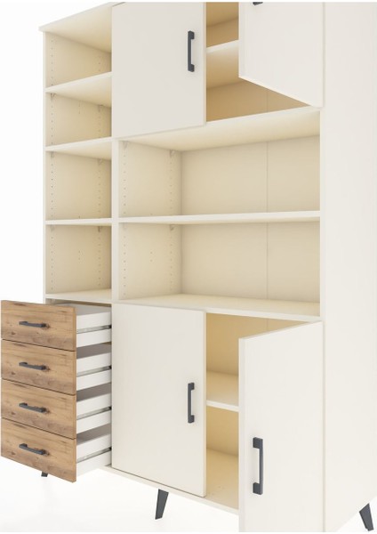 Hyperion Dolap 9 Raflı 4 Çekmeceli 4 Kapaklı 132X44X195 Aytaşı-Aytaşı/çam fırsatları